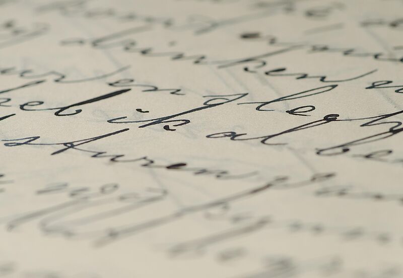 Brief in schwarzer Schreibschrift