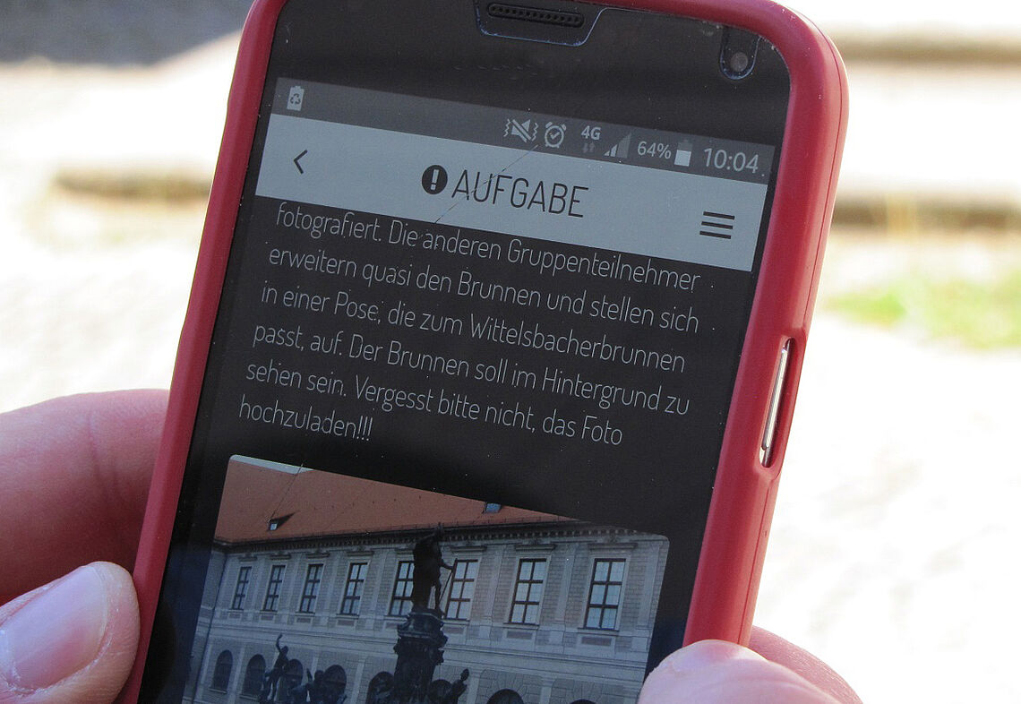 Smartphone mit Blick auf die Applikation